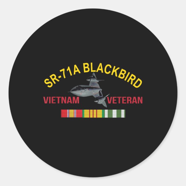 Sr-71a Blackbird Vietnam Veteran Sr 71 Blackbird A Classic Round Sticker (Front)