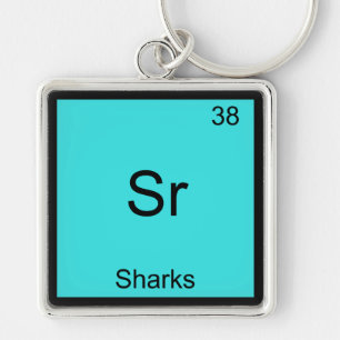 Sr - Sharks Funny Element Chemistry Symbol T-Shirt Key Ring