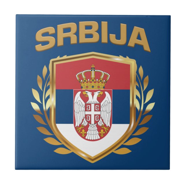 Srbija Flag Shield Serbia Tile (Front)