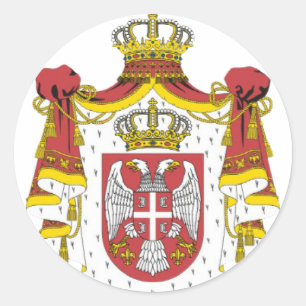 Srbija Grb - Veliki / Serbian Coat of Arms - Big Classic Round Sticker