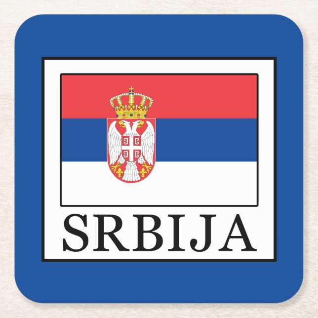 Srbija Square Paper Coaster (Front)