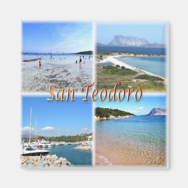SRD010 SAN TEODORO, Mosaic, Sardinia, Fridge Magnet (Front)