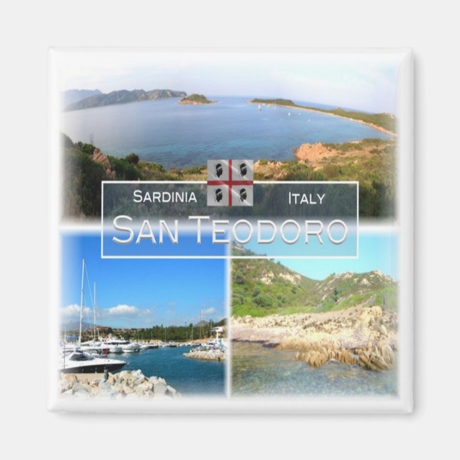 SRD020 SAN TEODORO, Mosaic, Sardinia, Fridge Magnet (Front)