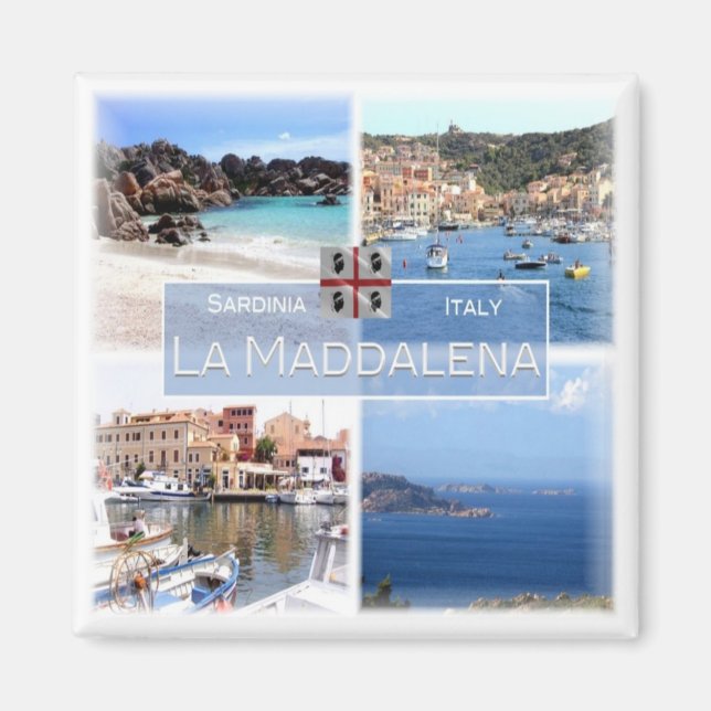 SRD023 LA MADDALENA - Mosaic - Sardinia - Fridge Magnet (Front)