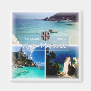 SRD035 CALA MARIOLU - Mosaic - Sardinia - Fridge Magnet