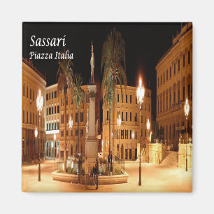 SRD047 SASSARI, Piazza Italia, Sardinia  Fridge Magnet