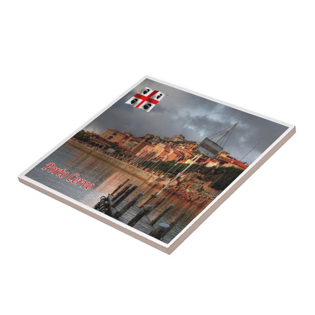 SRD052 PORTO CERVO, Sardinia, Italy, Tile (Side)