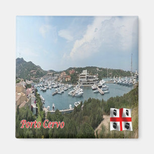 SRD054 PORTO CERVO The Port, Sardinia, Fridge Magnet