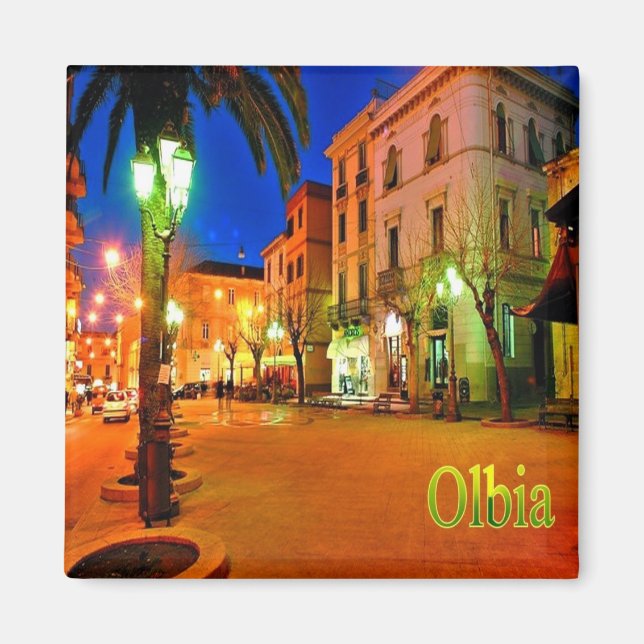 SRD057 OLBIA, Piazza Regina Margherita, Fridge   Magnet (Front)