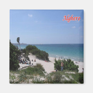 SRD069 ALGHERO Beach, Sardinia, Italy, Fridge Magnet