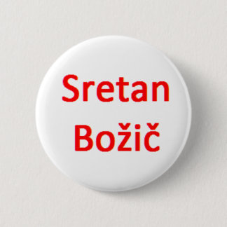 sretan bozic 6 cm round badge