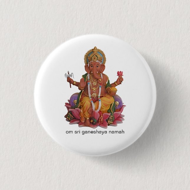 Sri Ganesha Button Badge (Front)