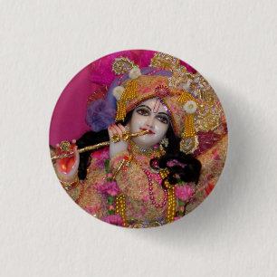 Sri-Krsna Pink Mini Button