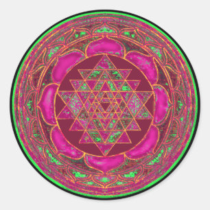 Sri Lakshmi Yantra Mandala Classic Round Sticker