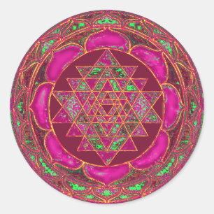 Sri Lakshmi Yantra Mandala Classic Round Sticker