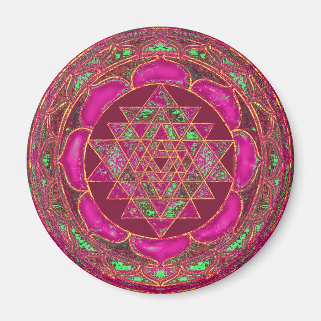 Sri Lakshmi Yantra Mandala Magnet (Front)