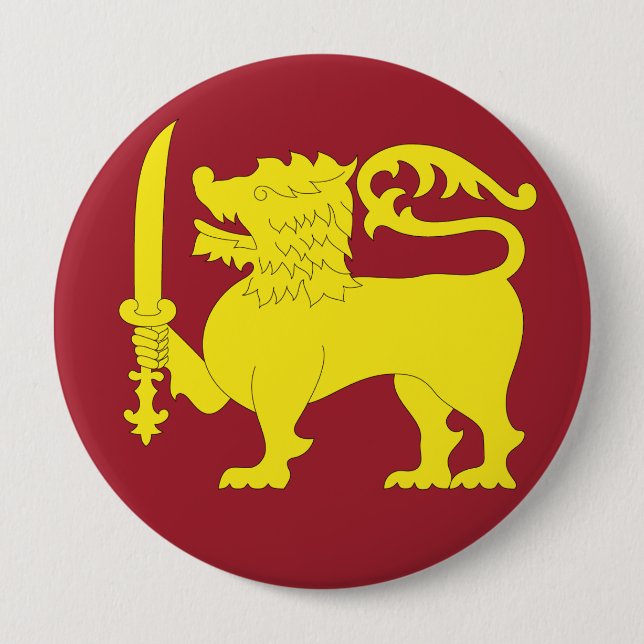 Sri Lanka 10 Cm Round Badge (Front)