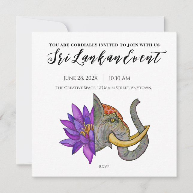 Sri Lanka Artistic Design Save The Date (Front)