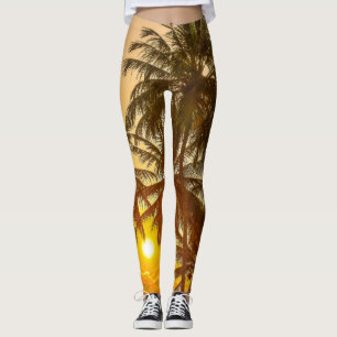 Sri Lanka Beach Sunset View Leggings
