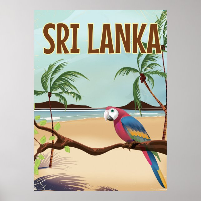 Sri Lanka Beach vintage travel poster (Front)