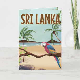 Sri Lanka Beach vintage travel poster Holiday Card