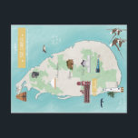 Sri Lanka carte Postcard<br><div class="desc">Carte illustrée du Sri Lanka avec quelques points touristiques les plus beaux et représentatifs du pays à voir.</div>