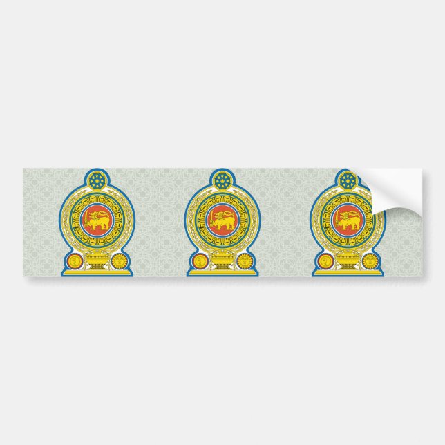 Sri Lanka Coat of Arms detail Bumper Sticker (Front)