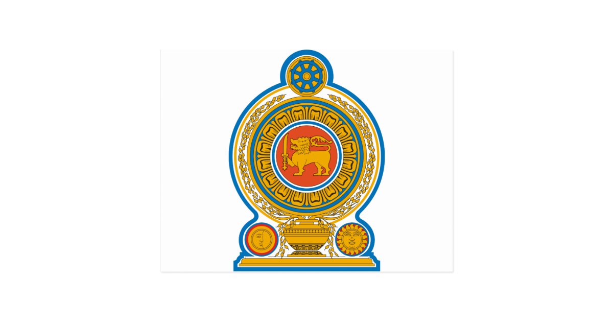 Sri Lanka Coat of Arms Postcard Zazzle co uk