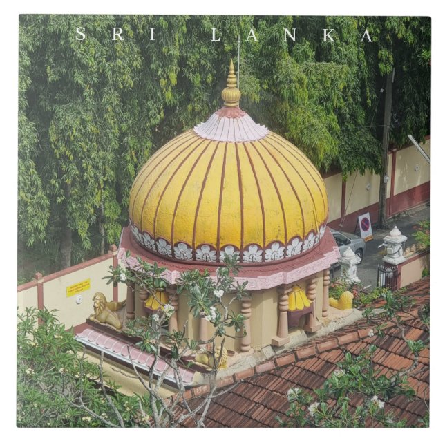 Sri Lanka Colombo temple view ceramic tile (Front)