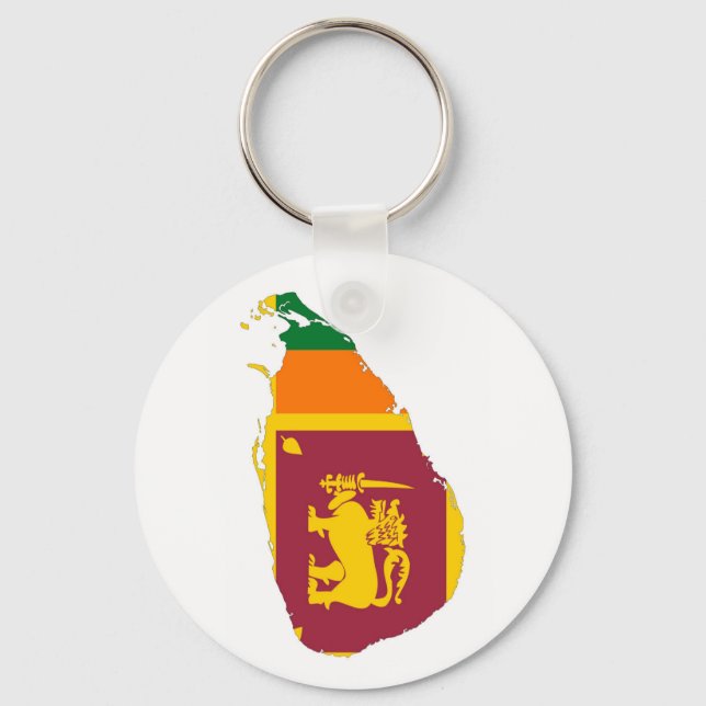 sri lanka country flag map shape silhouette symbol key ring (Front)