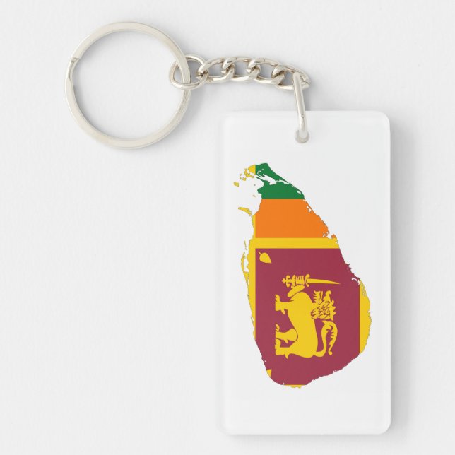 sri lanka country flag map shape silhouette symbol key ring (Front)