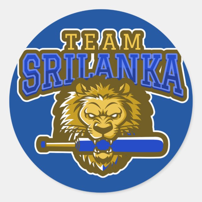 Sri Lanka Cricket Classic Round Sticker (Front)