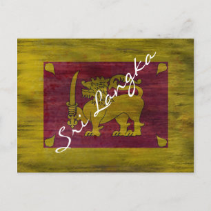 Sri Lanka distressed Sri Lankan flag Postcard