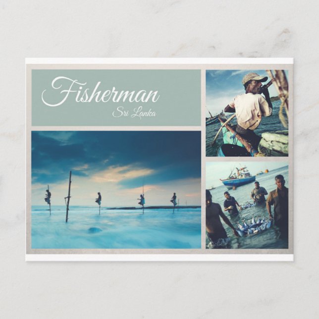 Sri Lanka Fisherman Postcard (Front)