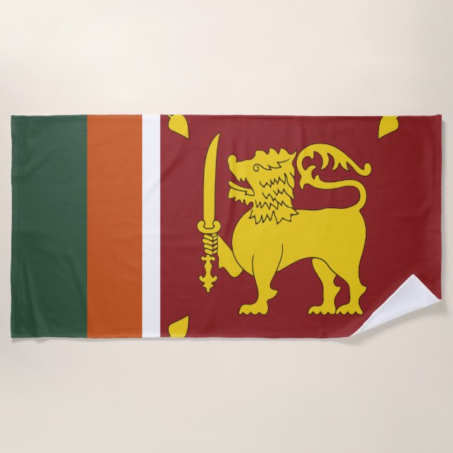 Sri Lanka flag Beach Towel (Front)