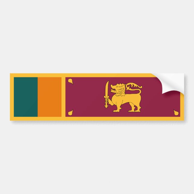Sri Lanka Flag Bumper Sticker (Front)