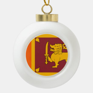 Sri Lanka Flag Ceramic Ball Christmas Ornament
