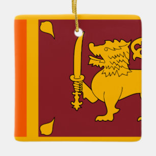Sri Lanka Flag Ceramic Ornament