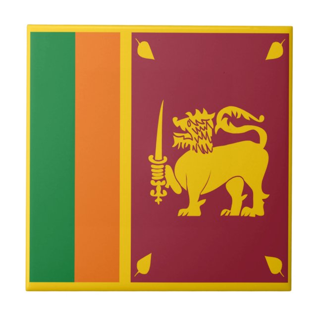 Sri Lanka Flag Ceramic Tile (Front)