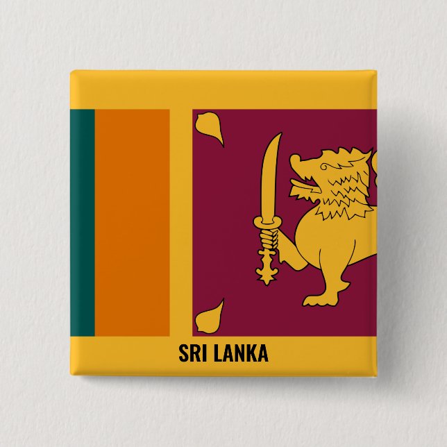 Sri Lanka Flag Charming Patriotic Button (Front)