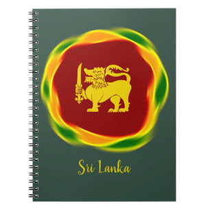 Sri Lanka Flag colors and Yellow Lion Sinhala Notebook