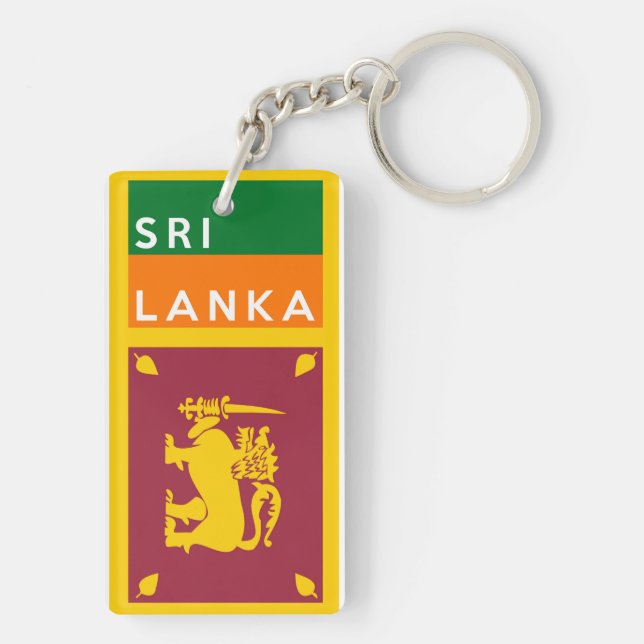 sri lanka flag country text name key ring (Back)