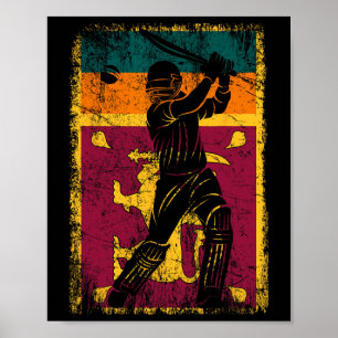 Sri Lanka Flag Cricket Jersey Fan Player Coach  Poster