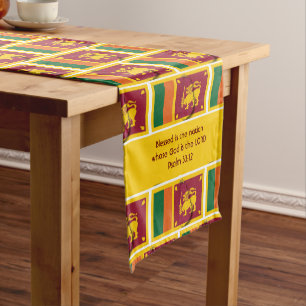 SRI LANKA Flag Customised Scripture Short Table Runner
