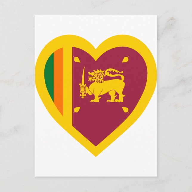 Sri Lanka Flag Heart Postcard (Front)