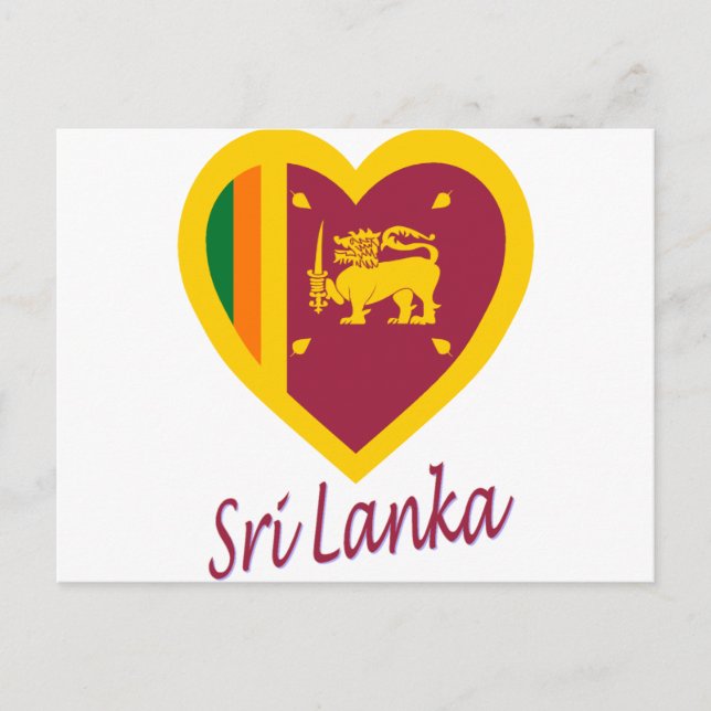 Sri Lanka Flag Heart Postcard (Front)