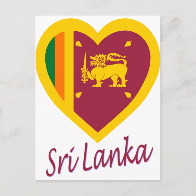 Sri Lanka Flag Heart Postcard (Front)