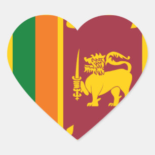 Sri Lanka Flag Heart Sticker