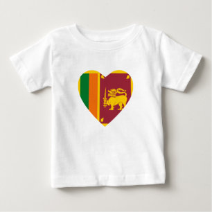 Sri Lanka Flag Heart T-Shirt