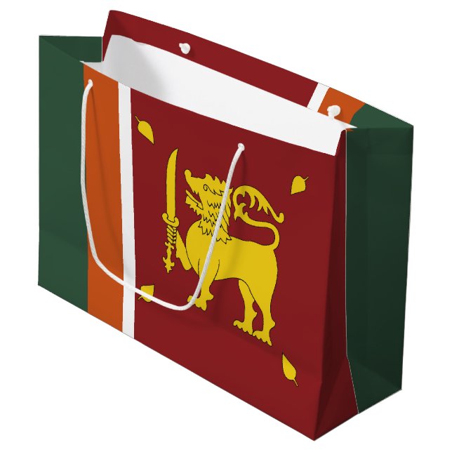 Sri Lanka flag Large Gift Bag (Front Angled)